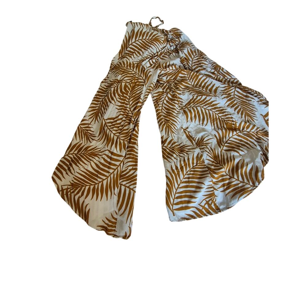 Ivy Street Jumpsuit Small Fern Print Maxi Baby doll Coquette Tropical‎ Rare